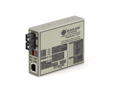 Black Box MT663A-SSC Managed T1/E1 Media Converter - T1/E1 Copper to Singlemode Fiber, 1300nm, 28km, SC, North America Power Supply