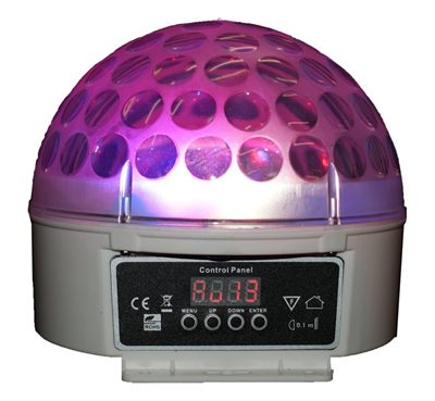 Blizzard Lighting Snowball Mirror Ball, Light Source: 4x 3-Watt Red/Green/Blue/White LED