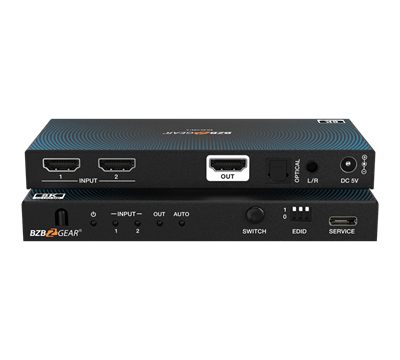 BZBGear BG-8K-HS21A 2x1 8K HDMI Switcher with Audio De-Embedding