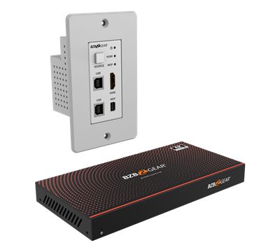 BZBGear BG-EXHD-70UWP-W HDMI, Mini DisplayPort and KVM Wall Plate HDBaseT Kit