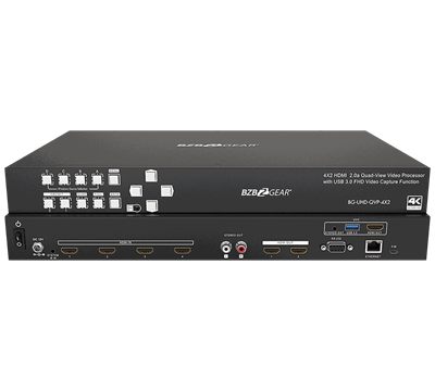 BZBGear BG-UHD-QVP-4X2 4x2 Seamless Switcher and Scaler with USB Capture