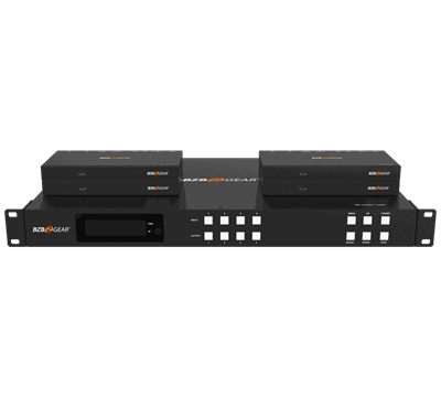 BZBGear BG-UM44-100M-KIT 4x4 HDBaseT Matrix Kit with Four Receivers