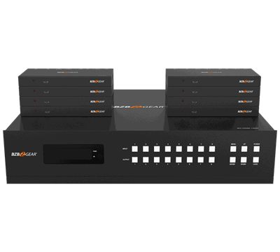 BZBGear BG-UM88-100M-KIT 8x8 HDBaseT Matrix Kit with Eight Receivers