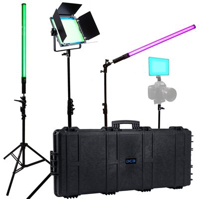 Dracast X Series LED Lighting Kit 20 (x1 DRX500RGB, x1 DRX240RGB, x2 DRXLT800, 1190 Travel Case)