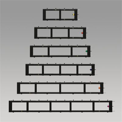 Draper StageScreen Frame Section, 72 in x 8 in, Black