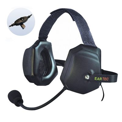 Eartec XTreme Dual-Ear Headset with Inline PTT for Scrambler