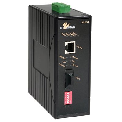 EtherWAN EL1141 10/100BASE-TX to 100BASE-FX Hardened Media Converter