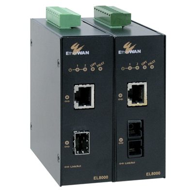 EtherWAN EL8000 1000BASE-TX to 1000BASE-SX/LX/BX/SFP Hardened Media Converter
