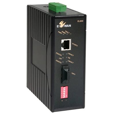 EtherWAN EL900 Series Hardened 10/100BASE-TX to 100BASE-FX Media Converter