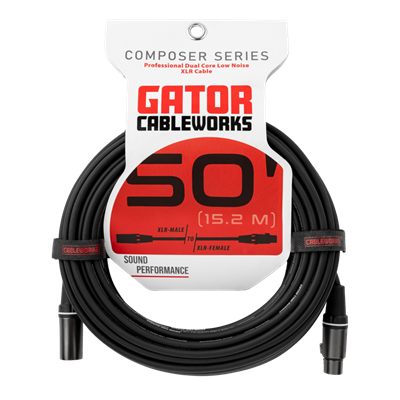 Gator GCWC-XLR-50 CableWorks Composer XLR Microphone Cable, 50 ft