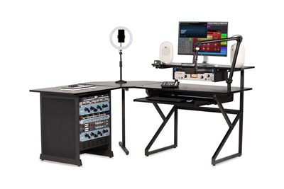 Gator Desk Set with Main Desk, Corner, Rack - BLK