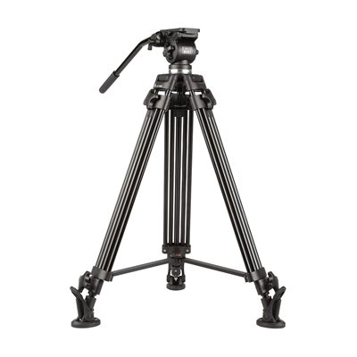 Ikan 2-Stage Aluminum 65mm Fluid Head Tripod Kit, 11 lbs Payload (E-Image)