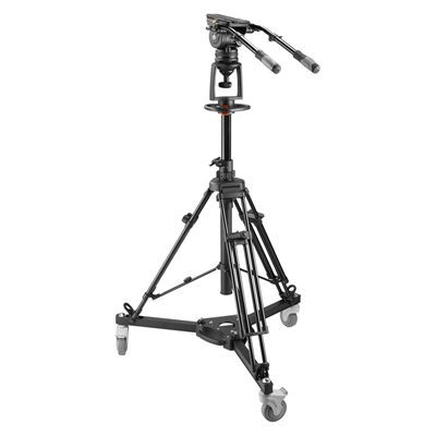 Ikan Pneumatic Aluminum Pedestal with 100mm Fluid Head, 33 lbs Payload, with Adjustable Counterbalance and Drag (E-Image)