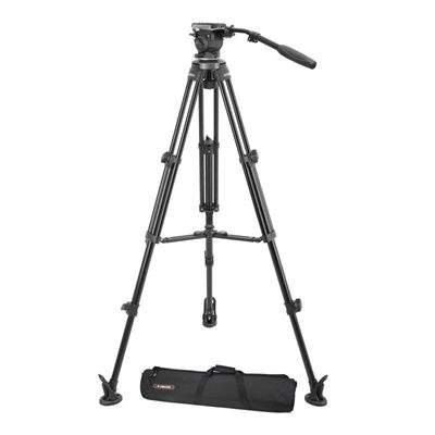 Ikan 2-Stage Aluminum 75mm Fluid Head Tripod Kit, 8.8 lbs Payload, (E-Image)