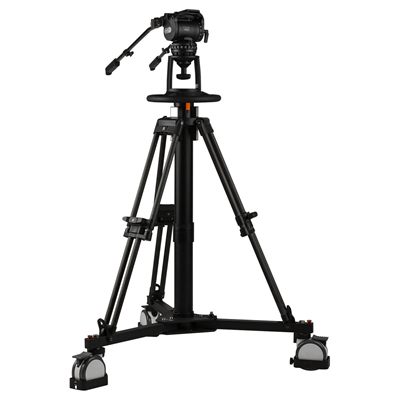 Ikan Pneumatic Carbon Fiber Pedestal with 100mm Fluid Head, 61.7 lbs Payload, with Adjustable Counterbalance and Drag (E-Image)