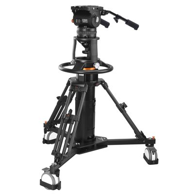 Ikan Pneumatic Carbon Fiber Pedestal with 150mm Fluid Head, 88 lbs Payload, with Adjustable Counterbalance and Drag (E-Image)