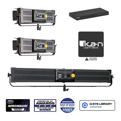 Ikan Lyra POE Low Profile Bi-Color Led Light with Netgear PoE++ Switch Bundle (Mix)