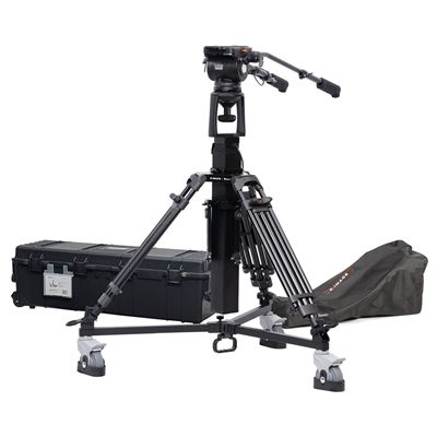 Ikan Motorized Pedestal, Fluid Head w/ Adjustable Counterbalance, 44lbs Payload, Rolling Hard Case