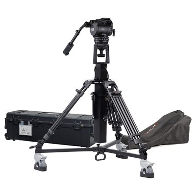 Ikan Motorized Pedestal, Fluid Head w/ Adjustable Counterbalance & Drag, 61.7lbs Payload, Rolling Hard Case