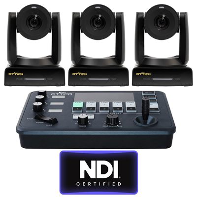 Ikan OTTICA Bundle, 3 4K PTZ Cameras, 1 PTZ Controller