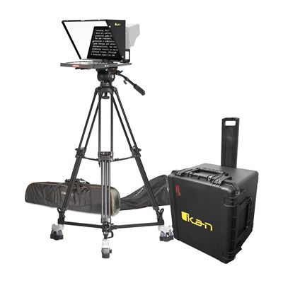 Ikan 15in 4:3 Teleprompter, Tripod & Dolly, Travel Kit Turnkey