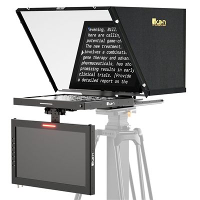 Ikan Aura Professional 17 in. High Bright SDI PTZ Teleprompter with Talent Monitor Kit