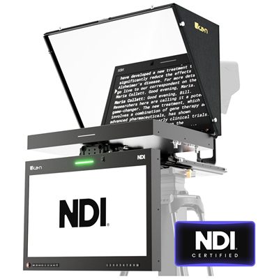 Ikan Aura 19" POE++ NDI Teleprompter and NDI Talent Monitor with Full NDI Encoding/Decoding and IP Tally Light