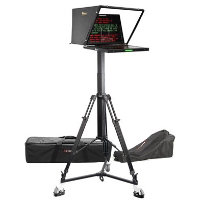 Ikan 19in Widescreen PTZ Teleprompter, Motorized Pedestal & Dolly Turnkey