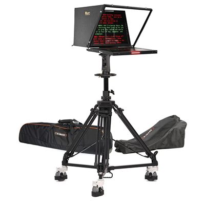 Ikan 19" Widescreen PTZ 3G-SDI Teleprompter, Pedestal and Dolly Turnkey