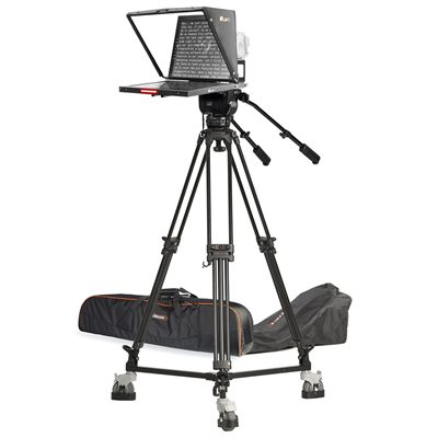 Ikan 19in Widescreen Teleprompter, Tripod & Dolly Turnkey