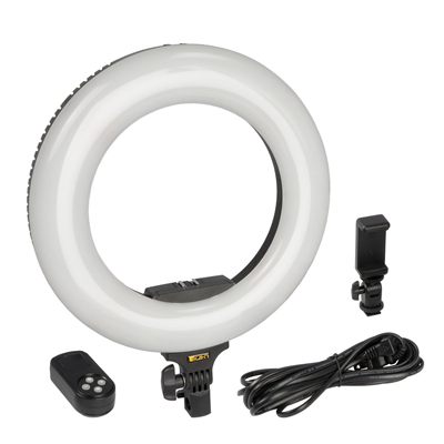 Ikan Oryon 14in Bi-Color 3200K-5600K Ring Light w/ Smart Phone Holder, Remote Control, and Carrying Bag
