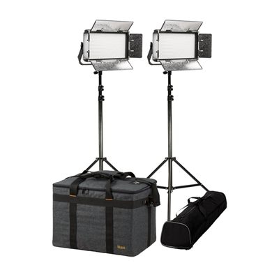 Ikan Rayden Half x 1 Daylight(5600K) 2-Point Panel LED Light Kit with Gold and V Mount Battery