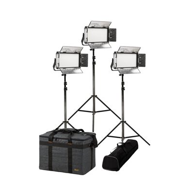 Ikan Rayden Half x 1 Daylight(5600K) 3-Point Panel LED Light Kit with Gold and V Mount Battery