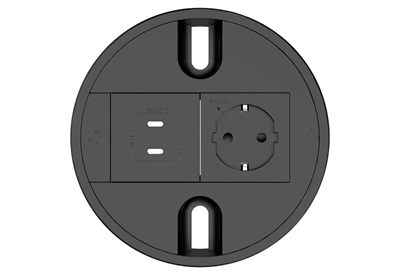 Kramer T-IN2-RND1 Baseline In-Table Round Tabletop Connectivity Box, 2 Modules