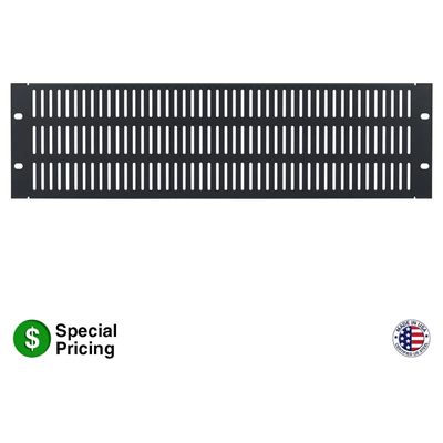 Lowell SVSP-3 Steel Vent Panel with Slots, 3U