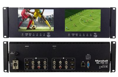 Marshall Electronics ML-702-V2 Dual 7 Inch Rackmount Monitor