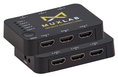 MuxLab 100526 HDMI 5x1 Switcher, 4K/60