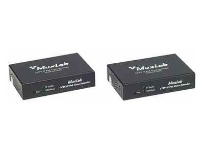 MuxLab 500112 LongReach CCTV IP PoE Extender Kit, 15W