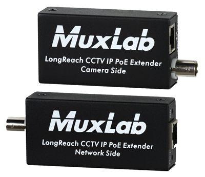 MuxLab 500115 LongReach CCTV IP PoE Extender Kit, 600m