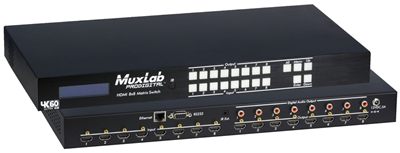 MuxLab 500443 HDMI 8x8 Matrix Switch, 4K/60, US