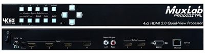 MuxLab 500446 4x2 HDMI 2.0 Quad-View Processor