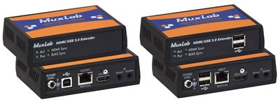 MuxLab 500457 HDMI / USB 2.0 Extender Kit, HDBT, 4K60