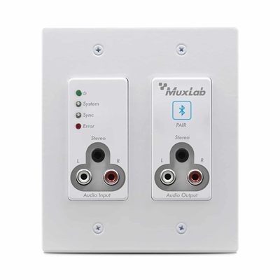 MuxLab 500559 Bluetooth and RCA/3.5mm Audio to Dante, White