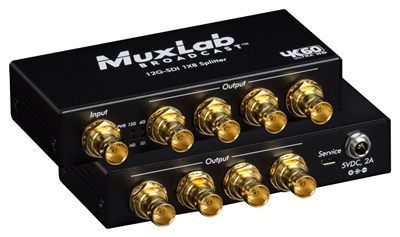 MuxLab 500728 12G-SDI 1X8 Splitter, 4K/60