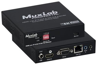MuxLab 500763 HDMI over IP H.264/H.265 PoE Transmitter, 4K/30