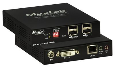 MuxLab 500771 KVM DVI over IP PoE Extender RX