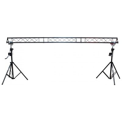PRO X T-LS35C 10-Feet Height Adjustable Portable Crank Lighting Stand System with included 2x T-Bars Triangle Truss for 5ft 10ft 15ft Width