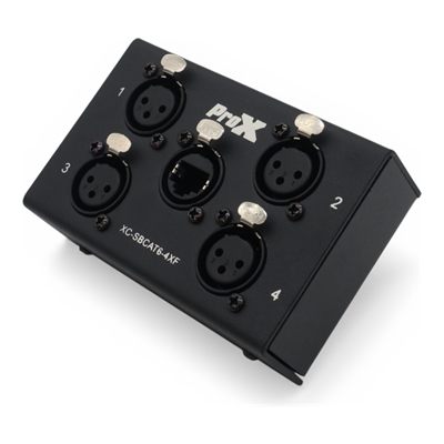 PRO X XC-SBCAT6-4XF 4 Channel XLR-F CAT6 Audio/DMX Portable Snake Box