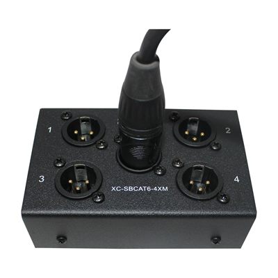 PRO X XC-SBCAT6-4XM 4 Channel XLR-M CAT6 Audio/DMX Portable Snake Box