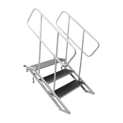 PRO X XSQ-ST3 StageQ 3 Step Heavy Duty Foldable Adjustable 18 to 28 Inch with Rail